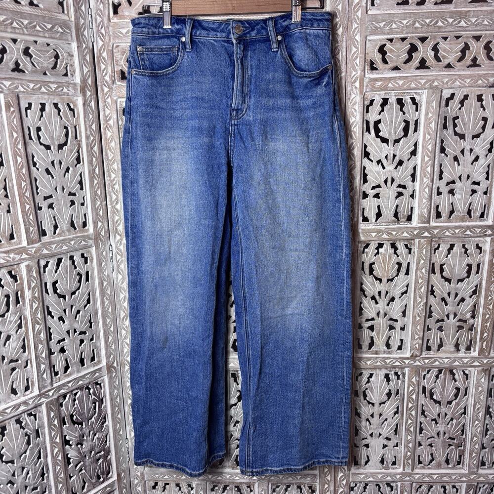 Quince Stretch High Rise Relaxed Straight Jeans 30x28 Medium Wash Organic Cotton